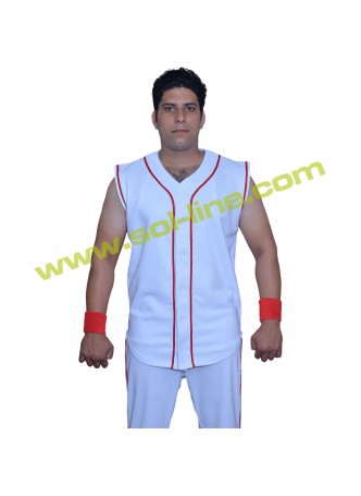 Pro Weight Red Stripe Sleeveless Baseball Jerseys
